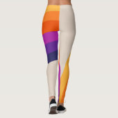 Kleurrijke retro stijl regenboog kunst leggings (Achterkant)