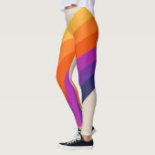 Kleurrijke retro stijl regenboog kunst leggings (Links)