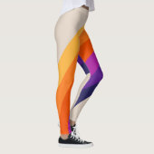 Kleurrijke retro stijl regenboog kunst leggings (Rechts)