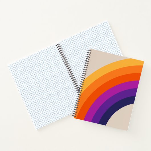 Kleurrijke retro stijl regenboog kunst notitieboek (Binnen)