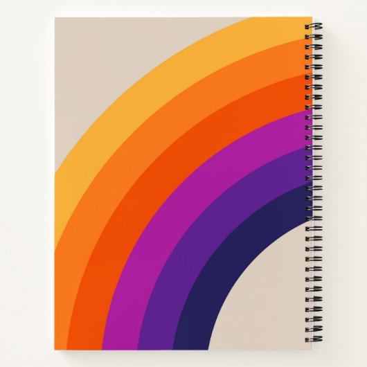 Kleurrijke retro stijl regenboog kunst notitieboek (Achterkant)