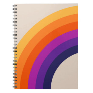 Kleurrijke retro stijl regenboog kunst notitieboek