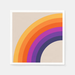 Kleurrijke retro stijl regenboog kunst servet