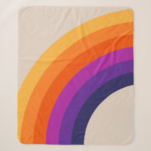 Kleurrijke retro stijl regenboog kunst sherpa deken