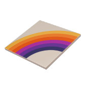 Kleurrijke retro stijl regenboog kunst tegeltje (Zijkant)