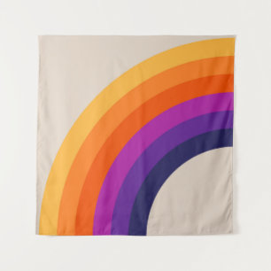 Kleurrijke retro stijl regenboog kunst wandkleed