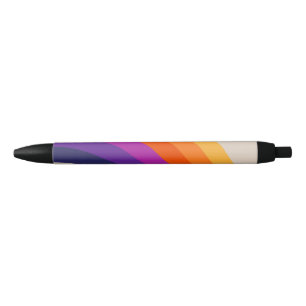 Kleurrijke retro stijl regenboog kunst zwarte inkt pen