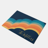 Kleurrijke retro stijl wolken ontwerp deurmat (Schuin)