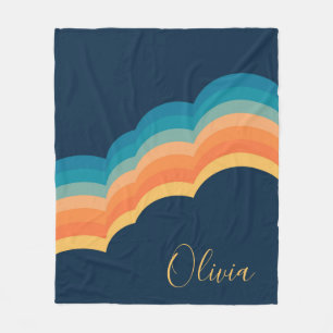 Kleurrijke retro stijl wolken ontwerp fleece deken