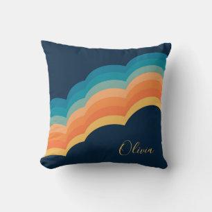 Kleurrijke retro stijl wolken ontwerp kussen