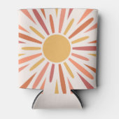 Kleurrijke retro stijl zonneschijn ontwerp blikjeskoeler (Voorkant)