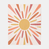 Kleurrijke retro stijl zonneschijn ontwerp fleece deken (Voorkant)