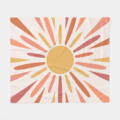 Kleurrijke retro stijl zonneschijn ontwerp fleece deken (Voorkant (Horizontaal))