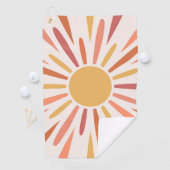 Kleurrijke retro stijl zonneschijn ontwerp golfhanddoek (Insitu)