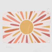 Kleurrijke retro stijl zonneschijn ontwerp golfhanddoek (Horizontaal)