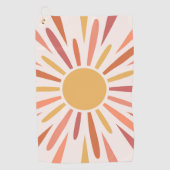 Kleurrijke retro stijl zonneschijn ontwerp golfhanddoek (Voorkant)