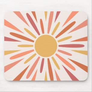 Kleurrijke retro stijl zonneschijn ontwerp muismat