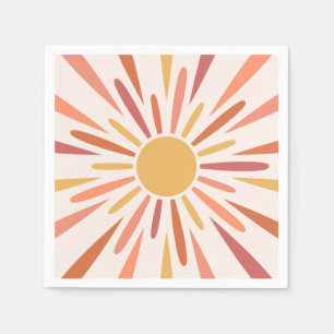 Kleurrijke retro stijl zonneschijn ontwerp servet