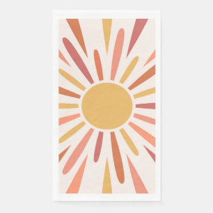 Kleurrijke retro stijl zonneschijn ontwerp servet