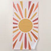 Kleurrijke retro stijl zonneschijn ontwerp strandlaken (Voorkant)