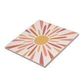 Kleurrijke retro stijl zonneschijn ontwerp tegeltje (Zijkant)