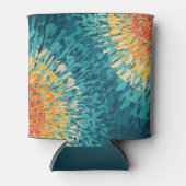 Kleurrijke retro-stijl zonnevlam blikjeskoeler (Voorkant)