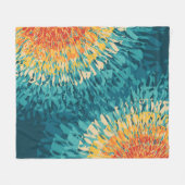 Kleurrijke retro-stijl zonnevlam fleece deken (Voorkant (Horizontaal))