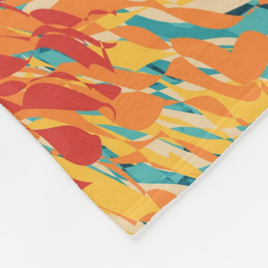 Kleurrijke retro-stijl zonnevlam fleece deken (Hoek)