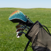 Kleurrijke retro-stijl zonnevlam golfheadcover (Insitu)