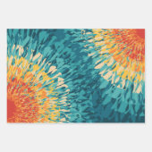 Kleurrijke retro-stijl zonnevlam inpakpapier vel (Voorkant)