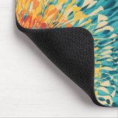 Kleurrijke retro-stijl zonnevlam muismat (Hoek)