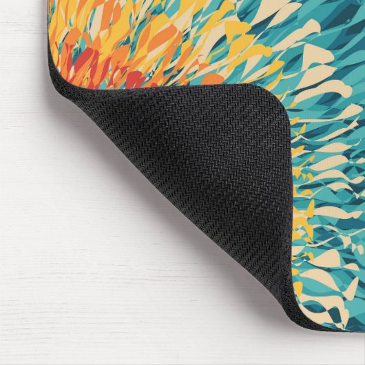 Kleurrijke retro-stijl zonnevlam muismat (Hoek)