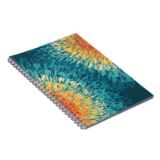 Kleurrijke retro-stijl zonnevlam notitieboek (Rechterzijde)