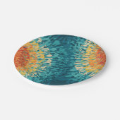 Kleurrijke retro-stijl zonnevlam papieren bordje (Gekanteld)