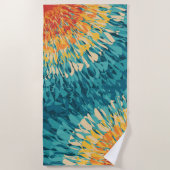Kleurrijke retro-stijl zonnevlam strandlaken (Voorkant)