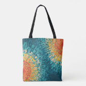 Kleurrijke retro-stijl zonnevlam tote bag (Achterkant)