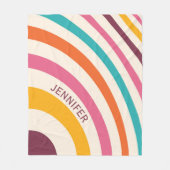 Kleurrijke retro-stijlcurven fleece deken (Voorkant)