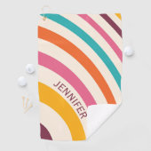 Kleurrijke retro-stijlcurven golfhanddoek (Insitu)