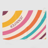 Kleurrijke retro-stijlcurven golfhanddoek (Horizontaal)