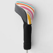 Kleurrijke retro-stijlcurven golfheadcover (Schuin)