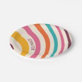 Kleurrijke retro-stijlcurven papieren bordje (Gekanteld)