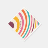 Kleurrijke retro-stijlcurven servet (Hoek)