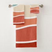 Kleurrijke retro-stijlgolven bad handdoek (Insitu)