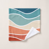 Kleurrijke retro-stijlgolven bad handdoek (Wasdoekje)