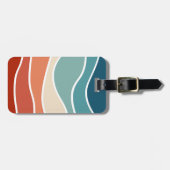 Kleurrijke retro-stijlgolven bagagelabel (Voorkant horizontaal)