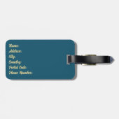 Kleurrijke retro-stijlgolven bagagelabel (Achterkant horizontaal)