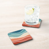 Kleurrijke retro-stijlgolven bier onderzetter (Rechterzijde)
