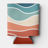 Kleurrijke retro-stijlgolven blikjeskoeler (Voorkant)