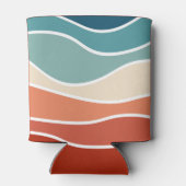 Kleurrijke retro-stijlgolven blikjeskoeler (Achterkant)