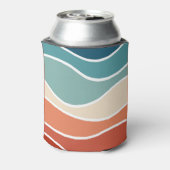 Kleurrijke retro-stijlgolven blikjeskoeler (Blikje Achterkant)